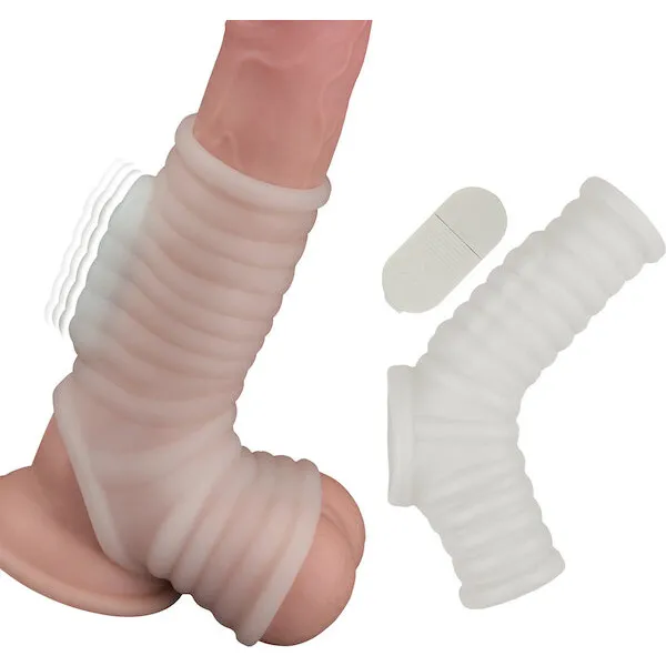 Vibrating-Power-Sleeve-Ribbed-Fit-White