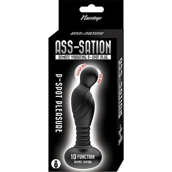 Ass-sation-Remote-Vibrating-P-Spot-Plug-Black