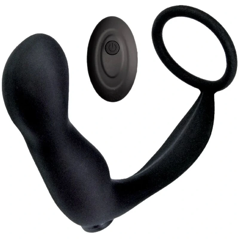 Ass-station Contoured Anal Plug w/Remote - Black