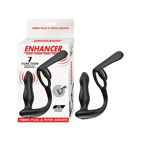 Enhancer-Vibro-Plug-and-Penis-Sheath-Black