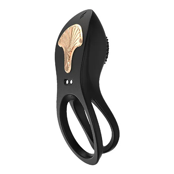 Gold Glam Cock Ring - Black