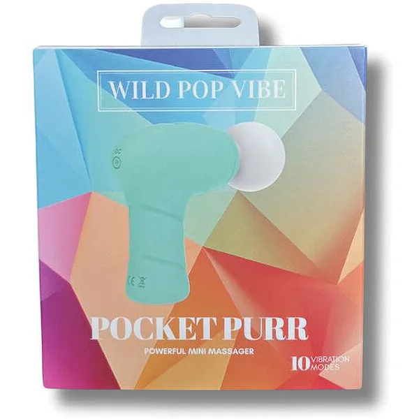Wild Pop Vibe Pocket Purr Mini Massager - Aqua