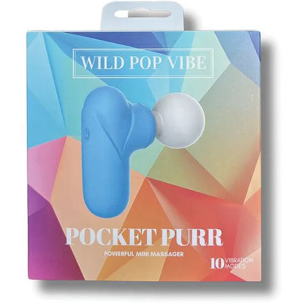 Wild Pop Vibe Pocket Purr Mini Massager - Blue