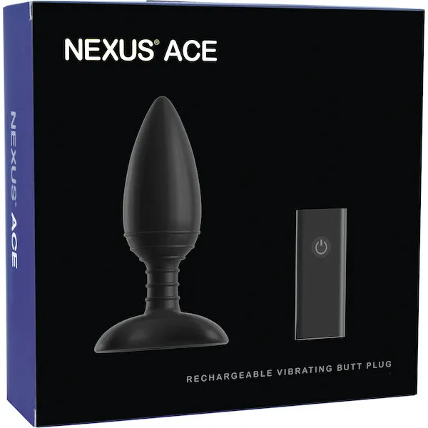 Nexus Ace Remote Control Butt Plug Large - Black