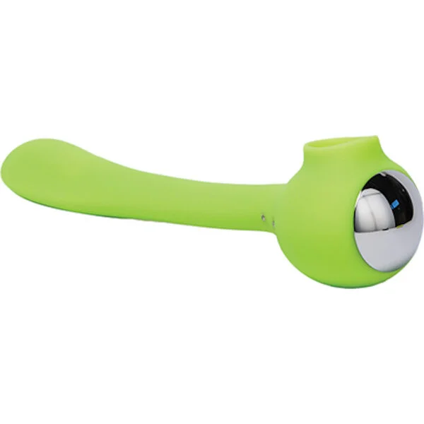 Space Lunar Licker Bendable Clitoral & G-Spot Vibe - Neon Green