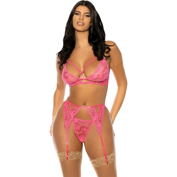 Aphrodite-Lace-Keyhole-Bralette-w-Garters-and-G-String-Raspberry-L-XL