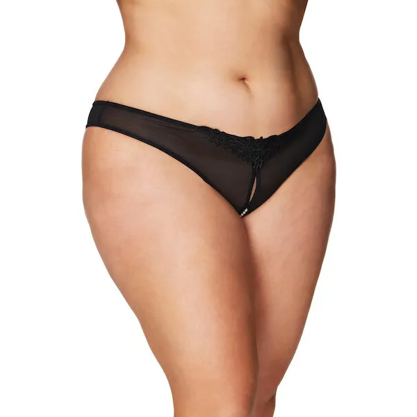 Crotchless-Thong-w-Pearls-Black-3X-4X