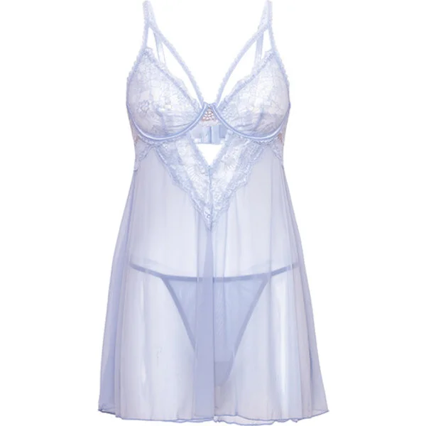 Elsie-Lace-and-Mesh-Underwire-Babydoll-w-G-String-2-pc-Set-Brunnera-Blue-S-M