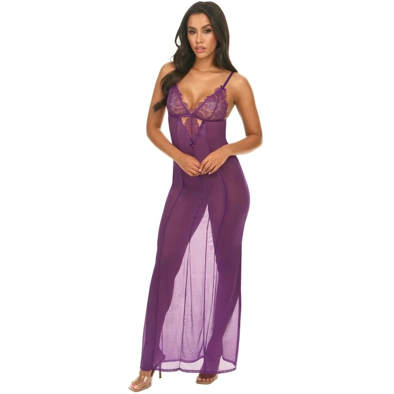 Katana-Mesh-and-Eyelash-Lace-Gown-Purple-L-XL