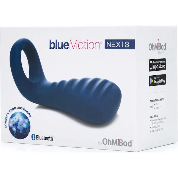 OhMiBod Blue Motion Nex 3 Bluetooth Couples Ring - Cobalt Blue