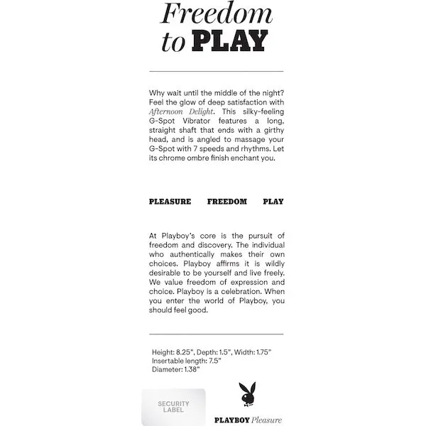 Playboy Pleasure Afternoon Delight G-Spot Stimulator - Ombre