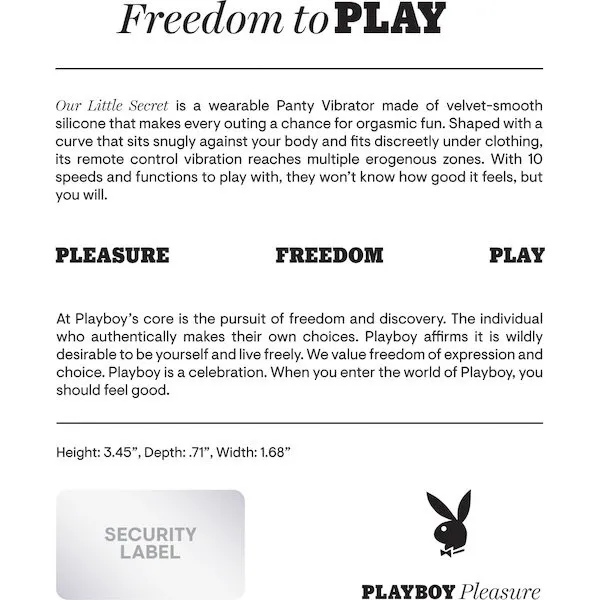 Playboy Pleasure Our Little Secret Panty Vibrator - Acai