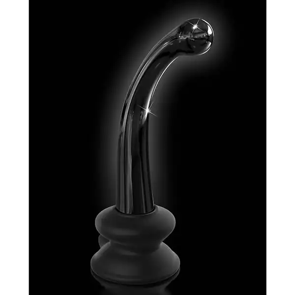 Icicles-No-87-Hand-Blown-Glass-G-Spot-Massager-w-Suction-Cup-Black