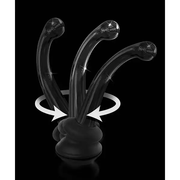 Icicles-No-87-Hand-Blown-Glass-G-Spot-Massager-w-Suction-Cup-Black