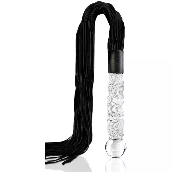 Icicles-No-38-Hand-Blown-Glass-Handled-Whip-Clear