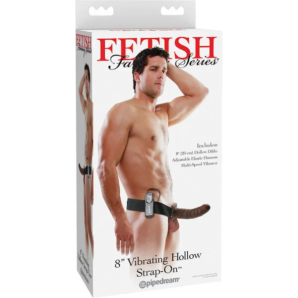 Fetish-Fantasy-Series-8-inch-Vibrating-Hollow-Strap-On-Brown