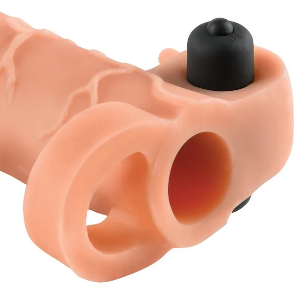 Fantasy X-tensions Vibrating Real Feel 2" Extension w/Ball Strap - Flesh