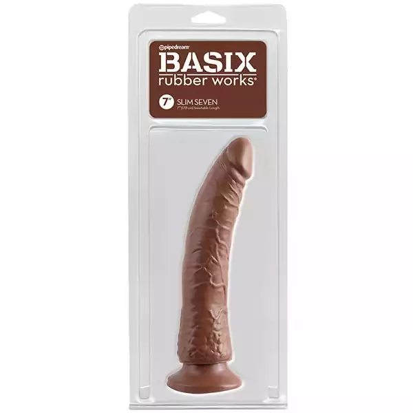 Basix-Rubber-Works-7-inch-Slim-Dong-Brown