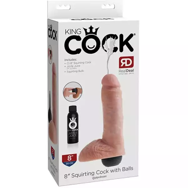 King-Cock-8-inch-Squirting-Cock-w-Balls-Flesh