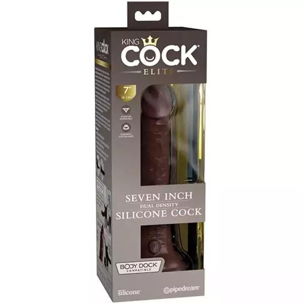 King-Cock-Elite-7-inch-Dual-Density-Silicone-Cock-Brown