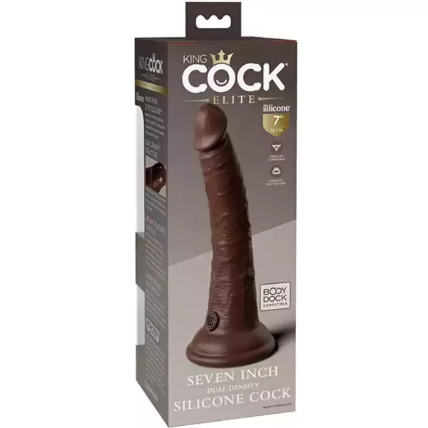 King-Cock-Elite-7-inch-Dual-Density-Silicone-Cock-Brown