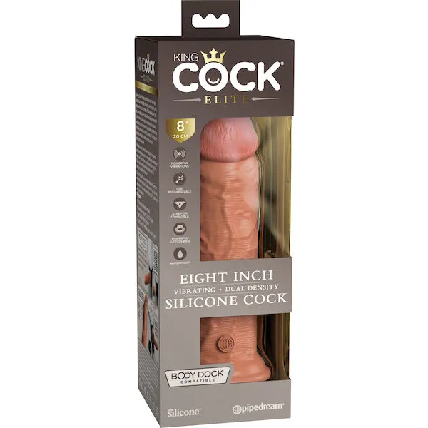 King-Cock-Elite-8-inch-Dual-Density-Vibrating-Silicone-Cock-Tan
