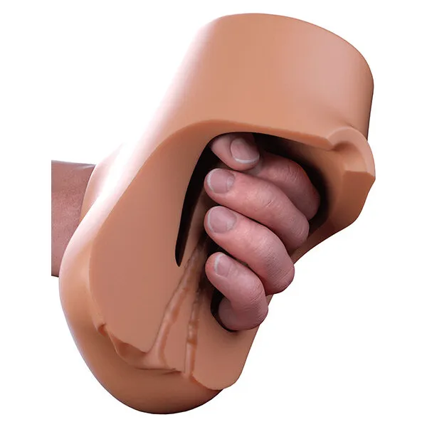 PDX-Plus-Double-Pounder-Vibrating-Squeeze-Stroker-Brown