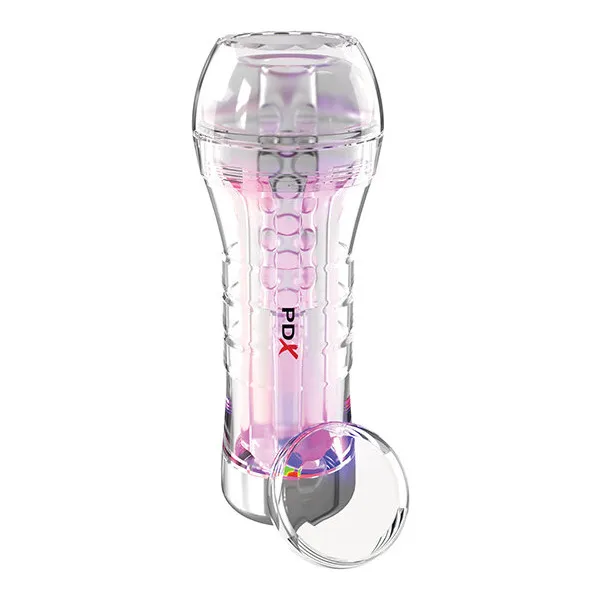 PDX-Elite-ViewTube-XXL-See-Thru-EZ-Grip-LED-Stroker-Clear