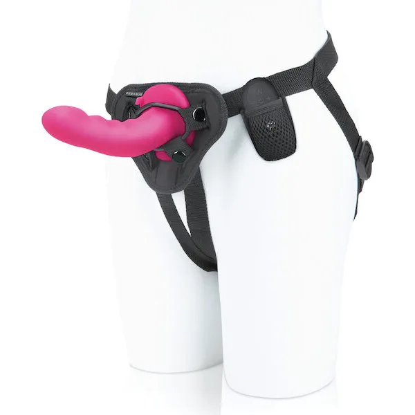Pegasus-6-inch-Rechargeable-Ripple-Peg-w-Adjustable-Harness-and-Remote-Pink
