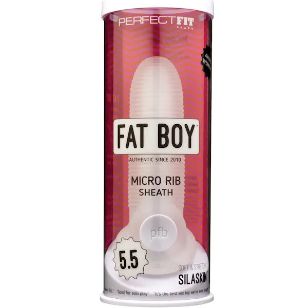 Perfect-Fit-Fat-Boy-Micro-Ribbed-Sheath-5-5-inch-Clear