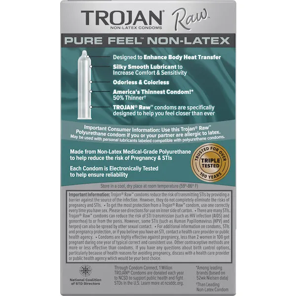 Trojan-Raw-Pure-Feel-Non-Latex-Condoms-Pack-of-10