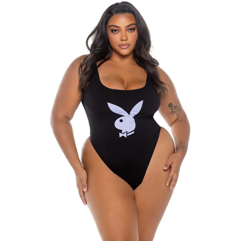 Playboy-Scoop-Neck-Teddy-w-Thong-Back-and-Bunny-Logo-Black-Lavender-1X