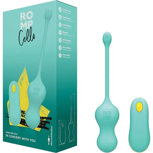 ROMP Cello Remote Control G-Spot Vibrating Egg - Blue