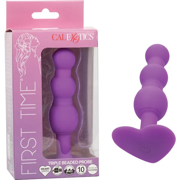 First-Time-Vibrating-Triple-Beaded-Anal-Probe-Purple