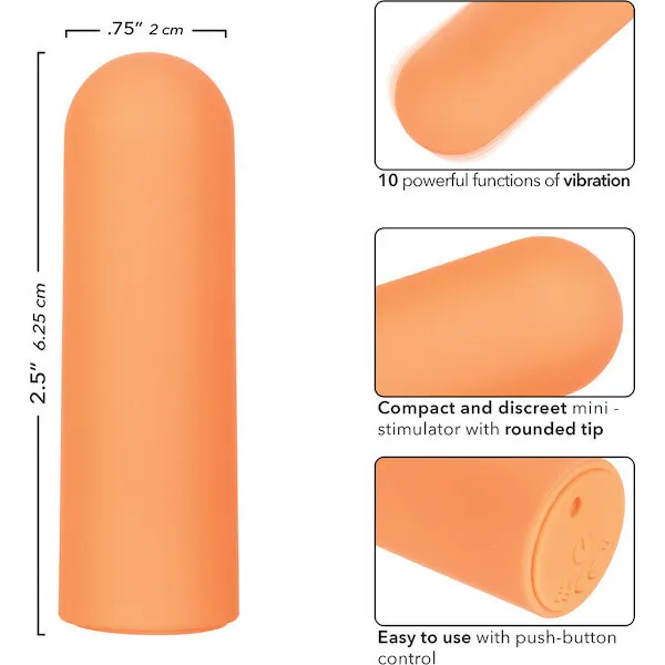Turbo Buzz Rounded Mini Bullet Stimulator - Orange