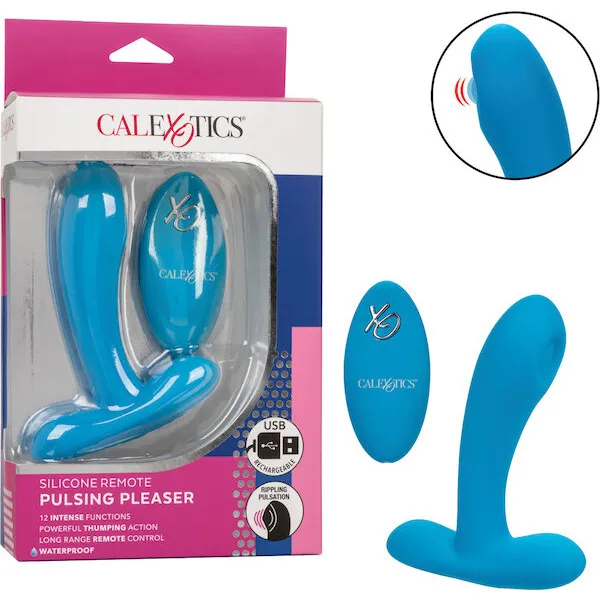 Silicone-Pulsing-Pleaser-w-Remote-Blue