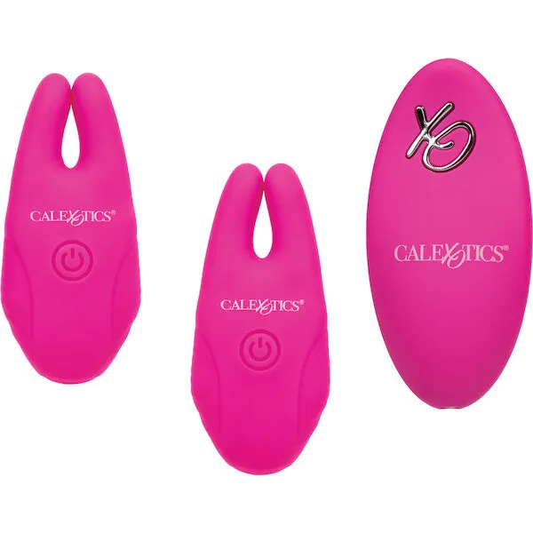 Silicone-Nipple-Clamps-w-Remote-Pink
