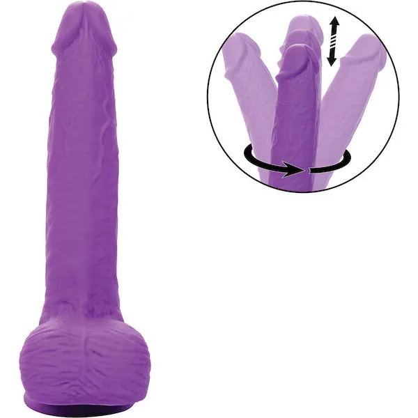 Silicone-Studs-Rechargeable-Gyrating-and-Thrusting-Vibrator-Purple