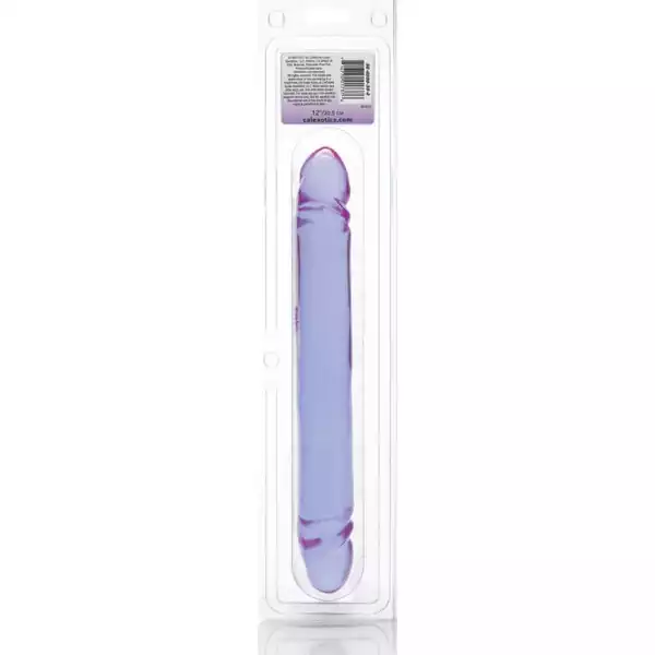 12-inch-Reflective-Gel-Smooth-Double-Dong-Lavender