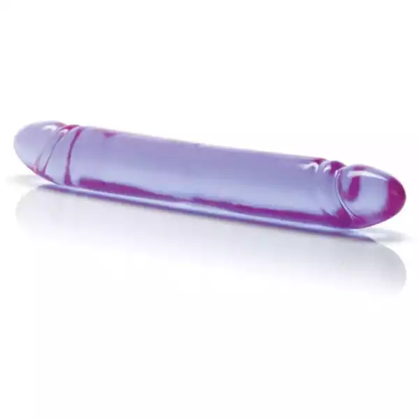 12-inch-Reflective-Gel-Smooth-Double-Dong-Lavender
