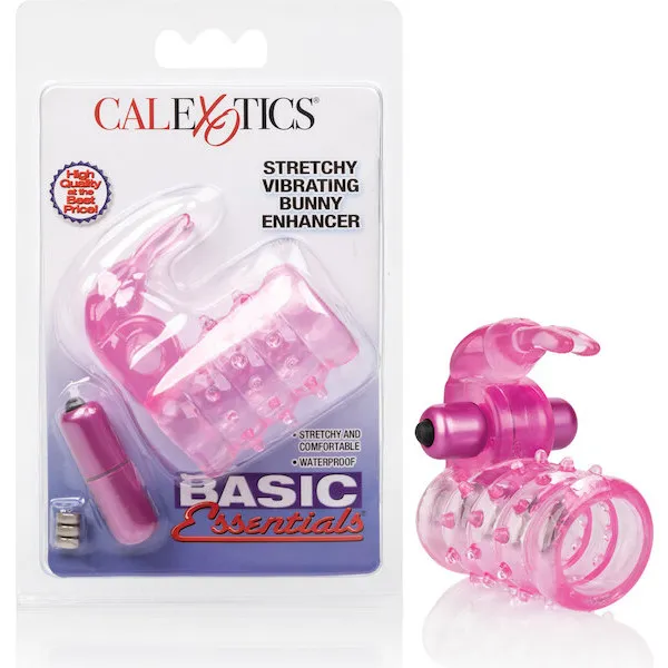 Basic-Essentials-Stretchy-Vibrating-Bunny-Enhancer-Pink
