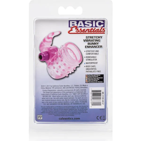 Basic-Essentials-Stretchy-Vibrating-Bunny-Enhancer-Pink