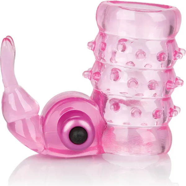 Basic-Essentials-Stretchy-Vibrating-Bunny-Enhancer-Pink