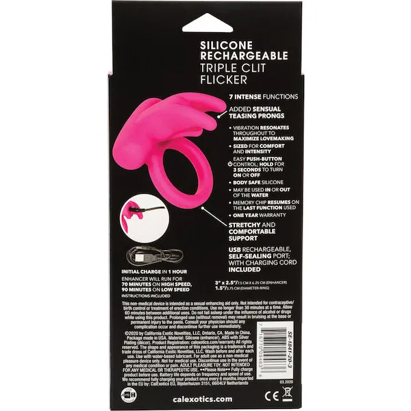 Silicone-Rechargeable-Triple-Clit-Flicker-Pink
