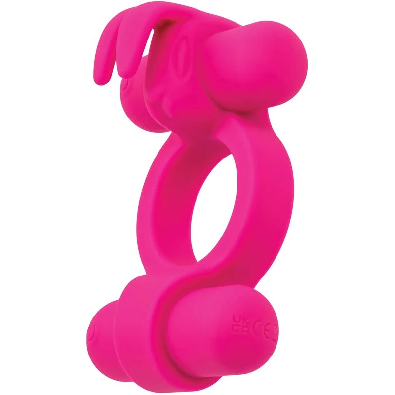 Couple's Enhancer Silicone Rechargeable Rockin' Rabbit Enhancer - Fuchsia