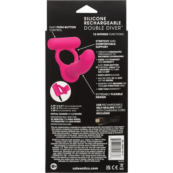 Silicone Rechargeable Double Diver - Pink