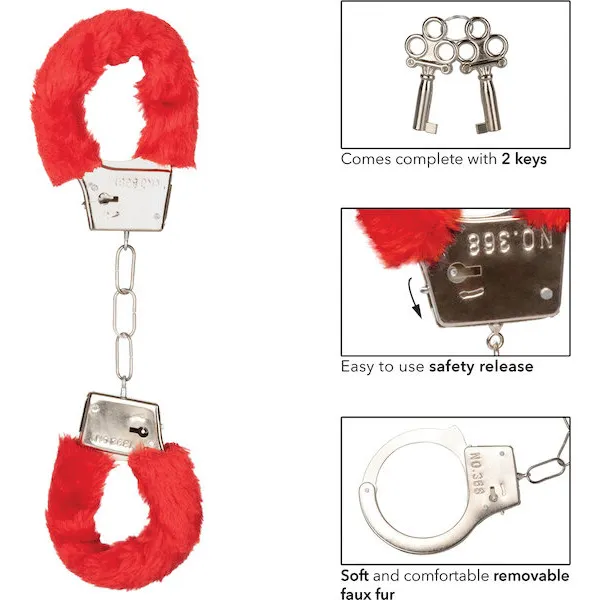 Playful-Furry-Cuffs-Red
