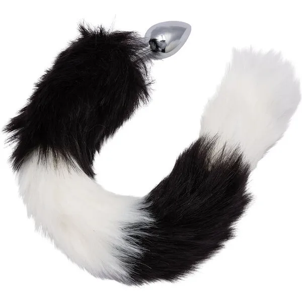 Running-Wild-Black-and-White-Tail-Metallic-Anal-Probe