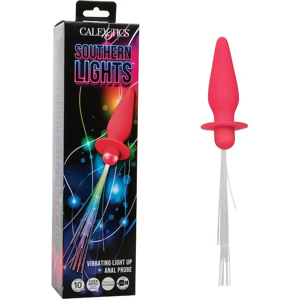 Southern Lights Rechargeable Vibrating Light Up Anal Probe - Pink
