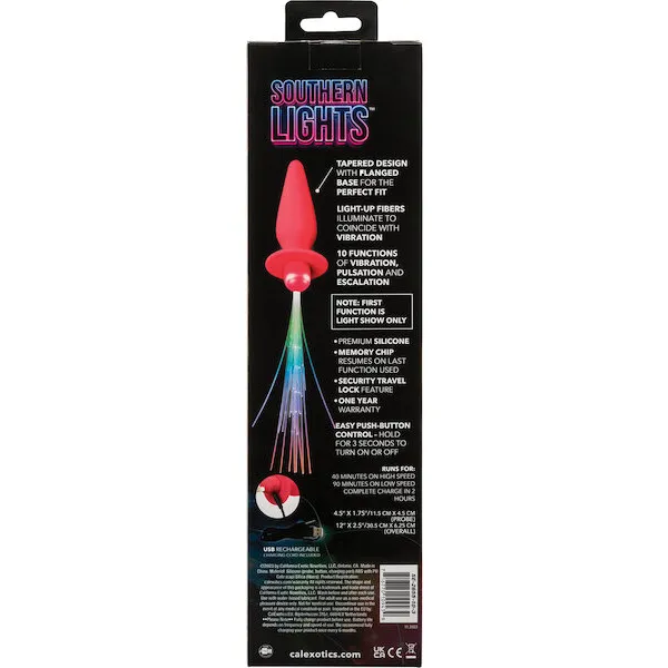 Southern Lights Rechargeable Vibrating Light Up Anal Probe - Pink
